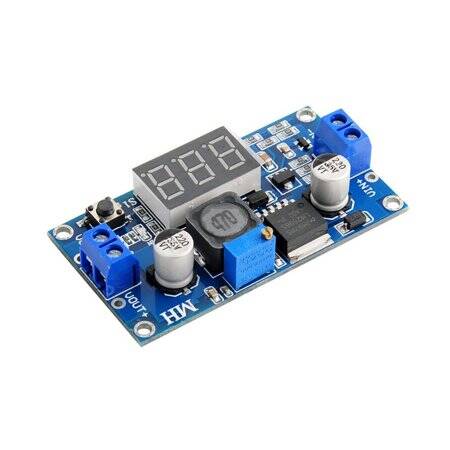 LM2596 DC-DC Adjustable Step-Down Module With Digital Display Voltmeter Red Button Switch - 4