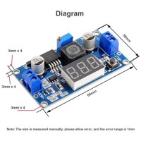 LM2596 DC-DC Adjustable Step-Down Module With Digital Display Voltmeter Red Button Switch - 5