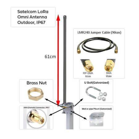 LORA ANTEN 5.8DBI+KABLO LORA ANTENNA OUTDOOR 5.8dbi 863-870MHZ+90CM KABLO - 1