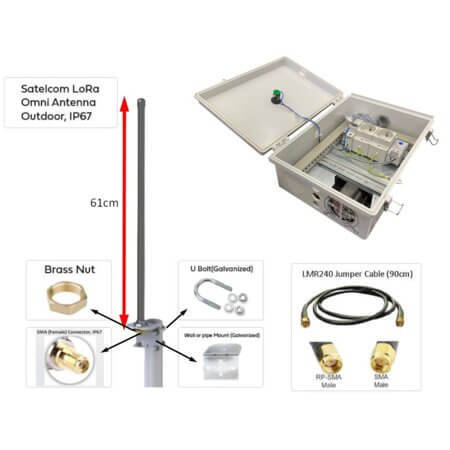LORA ANTEN+DIŞMEKAN KUTU 5.8DBI ANTEN 90CMKABLO+DIŞMEKAN KUTU 250x350x127 - 1