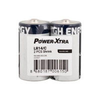 LR14 C ORTA BOY PİL POWER-XTRA LR14/C SİZE ALKALİNE PİL 2Lİ SHRİNK - 1