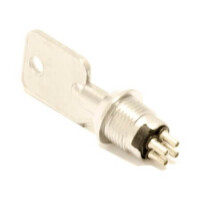 LS121 SWITCH KEYLOCK DPST 90° PCB 1A 240VAC - 1
