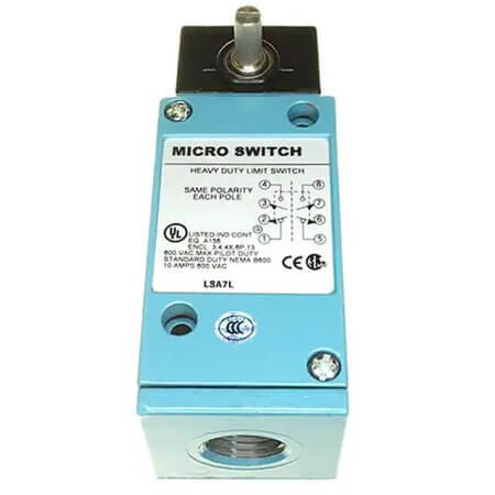 LSA7L SWITCH LIMIT 10A/800mA 120V/115VAC/DC DPDT - 1