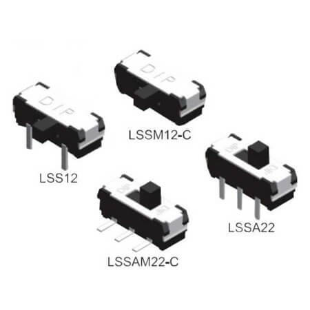 LSSA12S-V SWITCH SLIDE 1P2T 100mA 12VDC THT V/T - 1