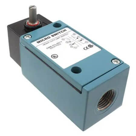LSYPB7L SWITCH LIMIT 10A/800mA 120V/115VAC/DC DPDT - 1