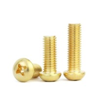 M2 4mm Pirinç Çapraz Yassı Başlı Vida - 1