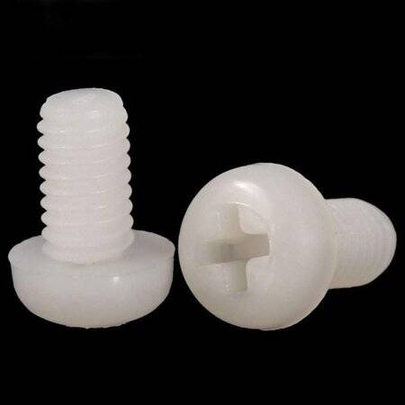 M2-5x10 Beyaz Plastik Naylon Tava Başlı Phillips Vida - 2