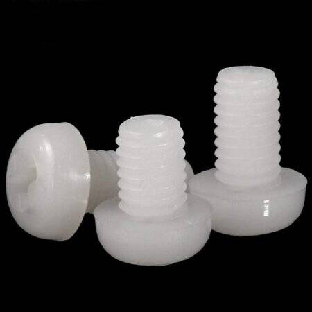 M2-5x10 Beyaz Plastik Naylon Tava Başlı Phillips Vida - 3