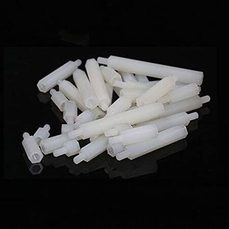 M2-5x30+6mm White Hexagonal Nylon Column Single Head - 3