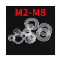 M2-5x5x0-5mm Beyaz Naylon Düz Pul - 3
