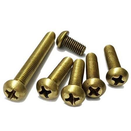 M2 6mm Pirinç Çapraz Yassı Başlı Vida - 3