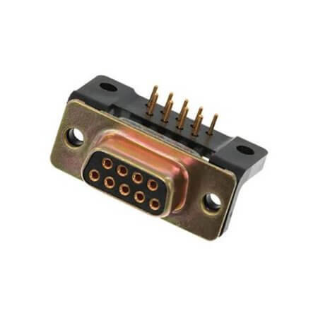 M24308/23-25F CONNECTOR D-SUB 9 PIN RECEPTACLE RIGHT ANGLE - 1