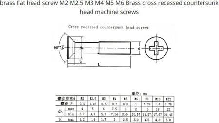 M2.5 10mm Pirinç Çapraz Yassı Başlı Vida - 2