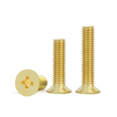 M2.5 8mm Pirinç Çapraz Yassı Başlı Vida - 1