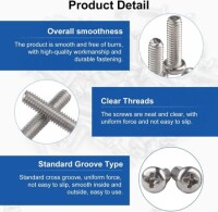 M2x10 304 Stainless Steel Cross Recessed Pan Head Screws Phillips Screws - 4