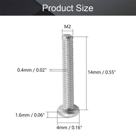 M2x18 304 Stainless Steel Cross Recessed Pan Head Screws Phillips Screws - 3
