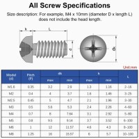 M2x18 304 Stainless Steel Cross Recessed Pan Head Screws Phillips Screws - 5