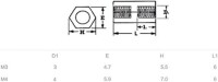 M3 11mm Female-Female Spacer (Standoff) Hexagon Copper Stud - 2