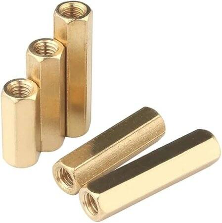 M3 15mm Female-Female Spacer (Standoff) Hexagon Copper Stud - 5