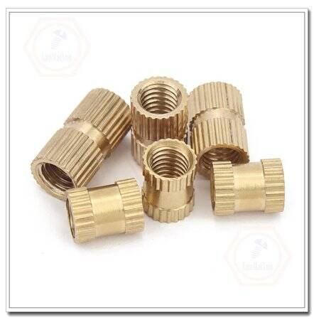 M3 18x5.3mm Brass KnurLed Injection Molding Nut OD=5.3mm - 4