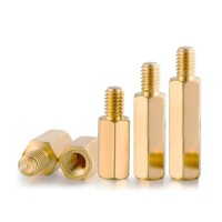 M3 80mm Female-Male Spacer (Standoff) Hexagon Copper Stud-M3 80mmFemale + 6mm Male - 1
