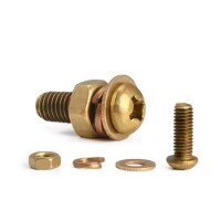 M3 8mm Pirinç Çapraz Yassı Başlı Vida - 1