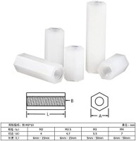 M3x10mm White Nylon Double Pass Hexagonal Column Isolation Column - 2