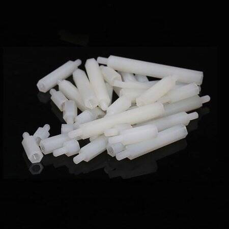 M3x25+6mm White Hexagonal Nylon Column Single Head - 2