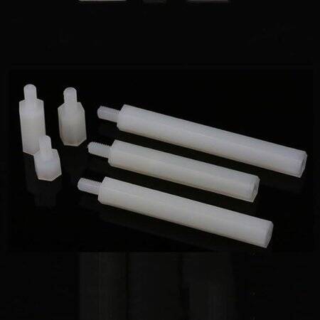 M3x25+6mm White Hexagonal Nylon Column Single Head - 3