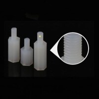 M3x25+6mm White Hexagonal Nylon Column Single Head - 5