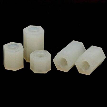 M3x25mm Black Nylon Double Pass Hexagonal Column Isolation Column - 2