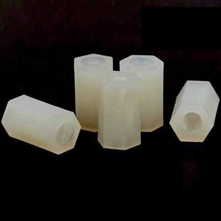M3x25mm Black Nylon Double Pass Hexagonal Column Isolation Column - 4