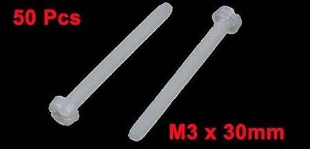 M3x30 Beyaz Plastik Naylon Tava Başlı Phillips Vida - 3