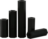 M3x45mm Black Nylon Double Pass Hexagonal Column Isolation Column - 1