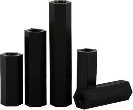 M3x45mm Black Nylon Double Pass Hexagonal Column Isolation Column - 1