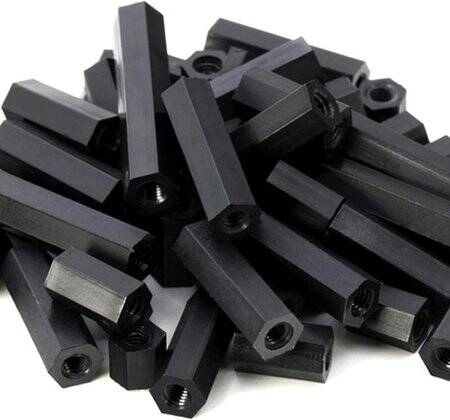 M3x45mm Black Nylon Double Pass Hexagonal Column Isolation Column - 3