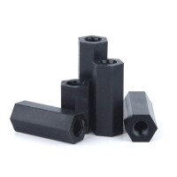 M3x5mm Black Nylon Double Pass Hexagonal Column Isolation Column - 1