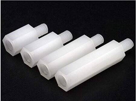 M3x6+6mm White Hexagonal Nylon Column Single Head - 2