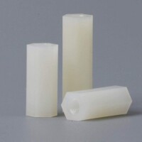 M3x6mm White Nylon Double Pass Hexagonal Column Isolation Column - GorsuElectronic