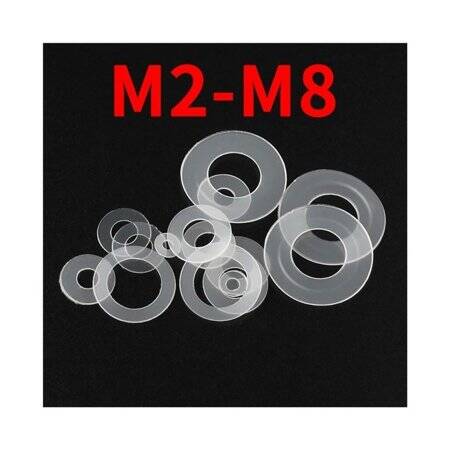 M3x6x0-8mm Beyaz Naylon Düz Pul - 3