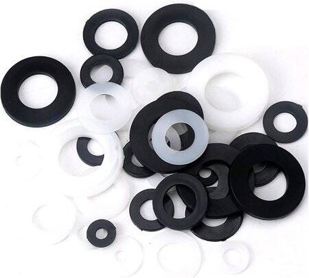 M3x7x1mm Black Nylon Flat Washer - 2