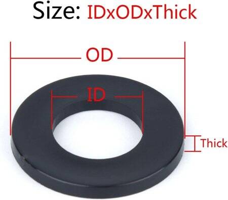 M3x7x1mm Black Nylon Flat Washer - 5