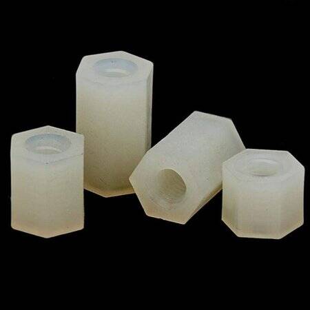 M3x9mm White Nylon Double Pass Hexagonal Column Isolation Column - 3