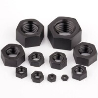 M6 Black Hexagonal Nylon Nut - 1