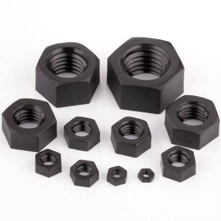 M6 Black Hexagonal Nylon Nut - 1