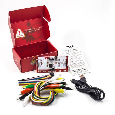 Makey Set Deluxe Kit With USB Cable Dupond Line Alligator Clips for Children Kids With English Instruction and Red Retail box - 2