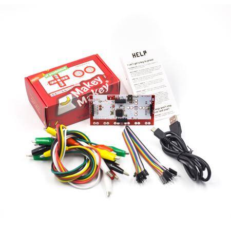 Makey Set Deluxe Kit With USB Cable Dupond Line Alligator Clips for Children Kids With English Instruction and Red Retail box - 3