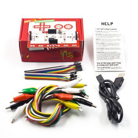 Makey Set Deluxe Kit With USB Cable Dupond Line Alligator Clips for Children Kids With English Instruction and Red Retail box - 4