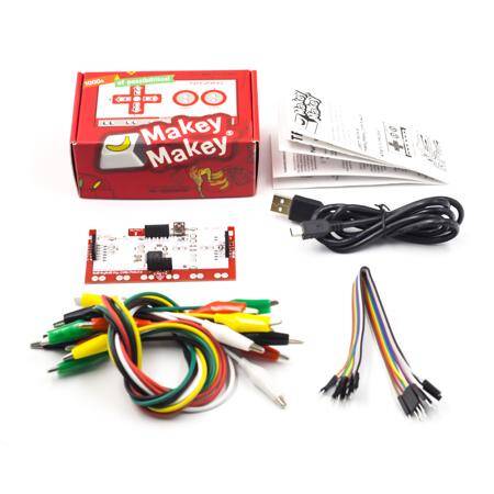 Makey Set Deluxe Kit With USB Cable Dupond Line Alligator Clips for Children Kids With English Instruction and Red Retail box - 5