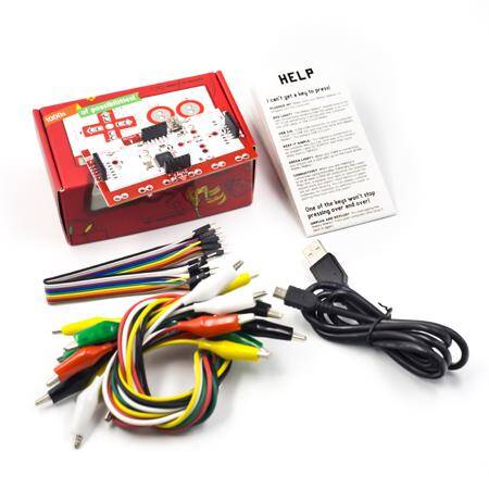 Makey Set Deluxe Kit With USB Cable Dupond Line Alligator Clips for Children Kids With English Instruction and Red Retail box - 10
